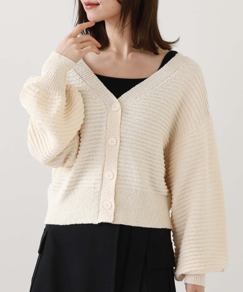 archives（アルシーヴ）の「２ｗａｙリリヤーンニットカーディガン（カーディガン/ボレロ・レディース・アイボリー/ブラック/オレンジ/イエロー・MEDIUM）」の11枚目の写真