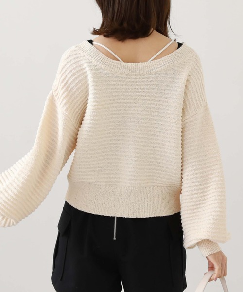 archives（アルシーヴ）の「２ｗａｙリリヤーンニットカーディガン（カーディガン/ボレロ・レディース・アイボリー/ブラック/オレンジ/イエロー・MEDIUM）」の15枚目の写真