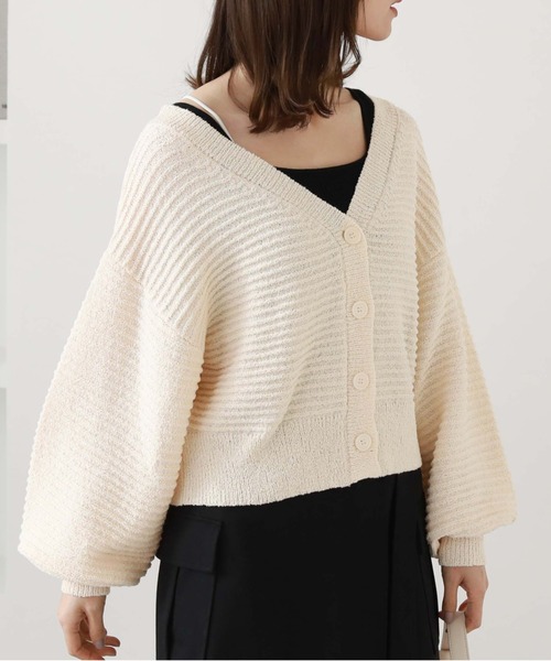 archives（アルシーヴ）の「２ｗａｙリリヤーンニットカーディガン（カーディガン/ボレロ・レディース・アイボリー/ブラック/オレンジ/イエロー・MEDIUM）」の14枚目の写真