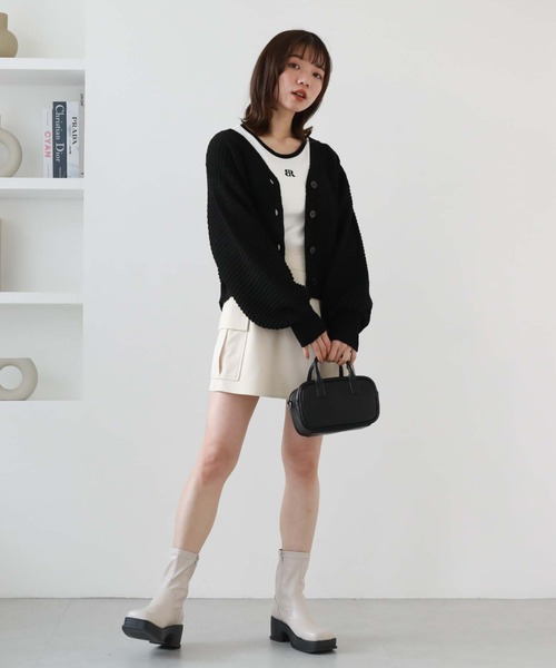 archives（アルシーヴ）の「２ｗａｙリリヤーンニットカーディガン（カーディガン/ボレロ・レディース・アイボリー/ブラック/オレンジ/イエロー・MEDIUM）」の21枚目の写真