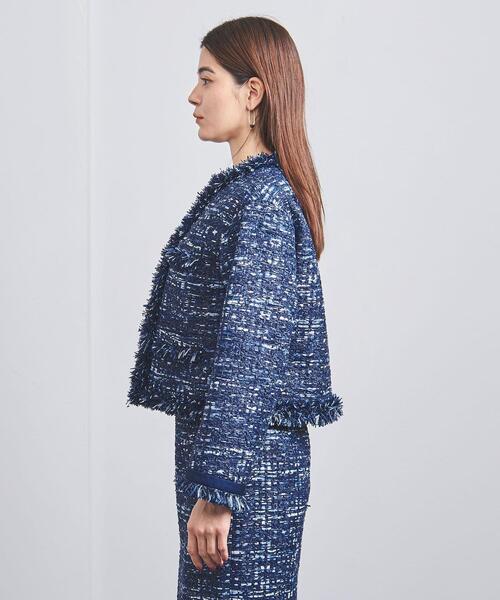 ユナイテッドアローズ ツイード ノーカラージャケット 34 UNITED ARROWS ユナイテッドアローズ ミックスツイードノー