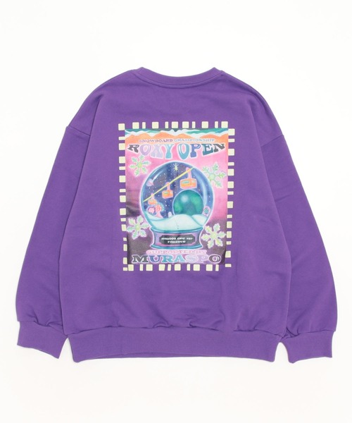 ROXY(ロキシー)の「【ムラサキスポーツ限定】ムラスポ×ROXY×YUKI IWAMA ムラスポユニフォームプロジェクト ルーズシルエット トレーナー RPO231625M(スウェット・レディース・パープル/ホワイト/イエロー・L/M)」の3枚目の写真
