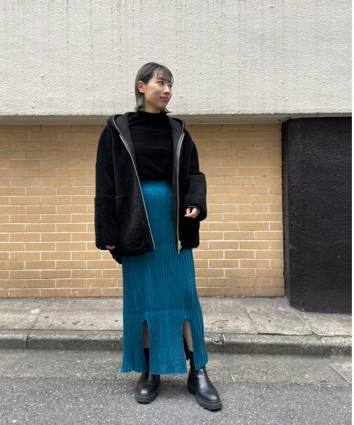 Risley(リズレー)の「Risley(リズレー) リバーシブルフェイクムートンフードコート(ムートンコート・レディース・ブラック・F)」の10枚目の写真