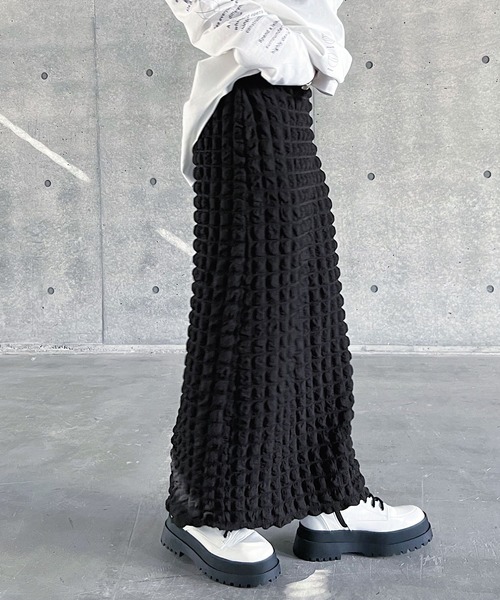 PAGEBOY（ページボーイ）の「スクエアジャガードタイトスカート（スカート・レディース・ブラック/オフホワイト・FREE）」の2枚目の写真