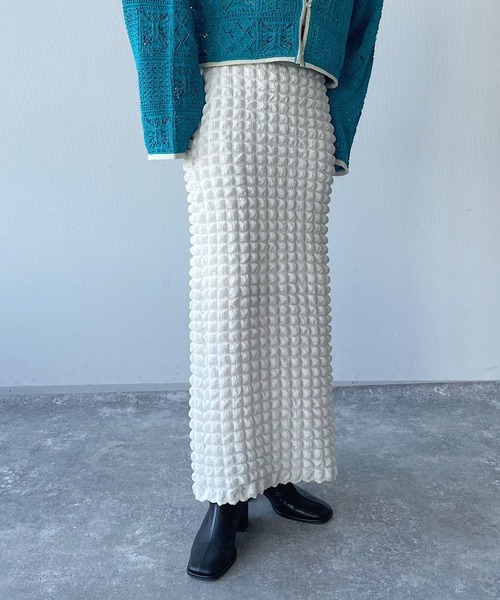 PAGEBOY（ページボーイ）の「スクエアジャガードタイトスカート（スカート・レディース・ブラック/オフホワイト・FREE）」の10枚目の写真