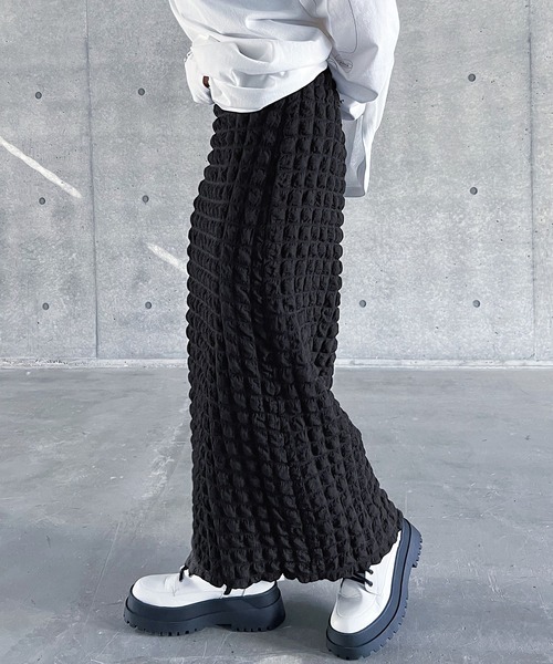 PAGEBOY（ページボーイ）の「スクエアジャガードタイトスカート（スカート・レディース・ブラック/オフホワイト・FREE）」の5枚目の写真