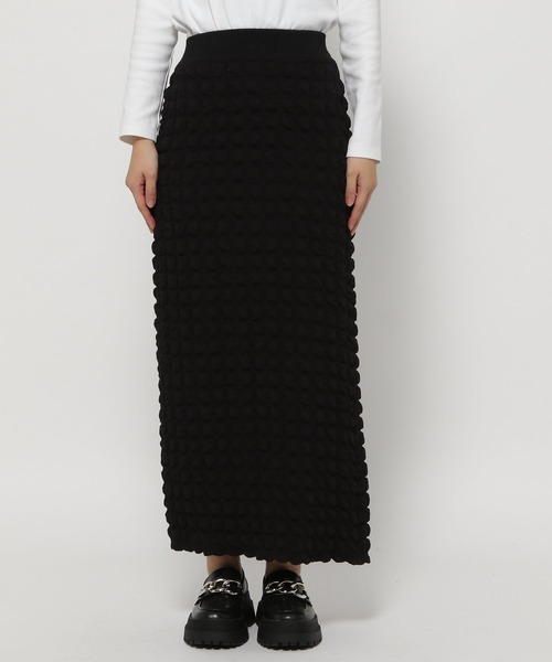 PAGEBOY（ページボーイ）の「スクエアジャガードタイトスカート（スカート・レディース・ブラック/オフホワイト・FREE）」の9枚目の写真