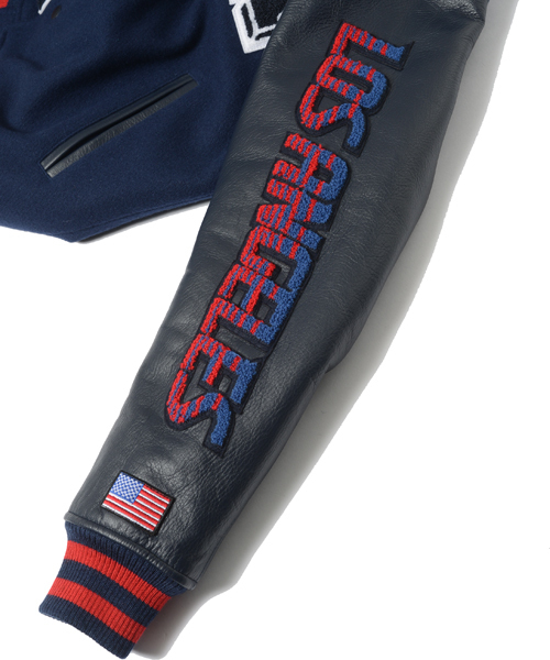 XLARGE（エクストララージ）の「VARSITY JACKET（スタジャン・メンズ・ブラック/ネイビー・X-LARGE/MEDIUM/LARGE/SMALL）」の10枚目の写真