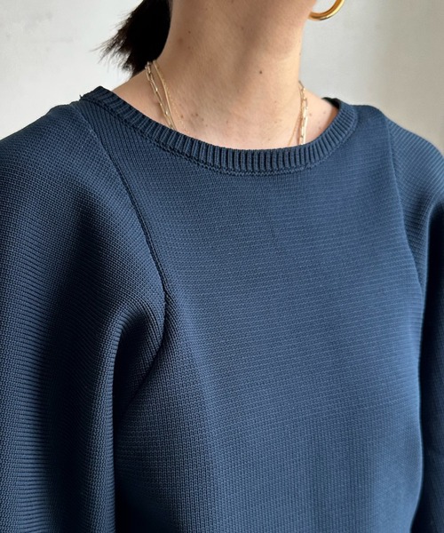 DouDou(ドゥドゥ)の「【WEB限定】ボリュームパフニット(ニット/セーター・レディース・ネイビー/オフホワイト/ピンク・FREE)」の19枚目の写真