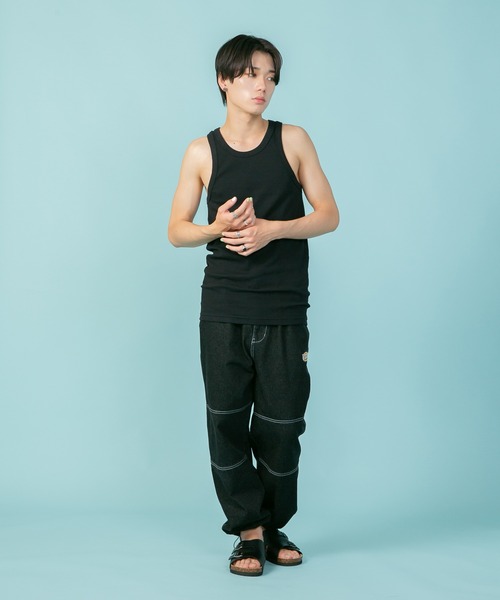 HANES（ヘインズ）の「【Hanes/ヘインズ】BEEFY ビーフィー【タフで伸びにくい】リブタンクトップ ビーフィー 厚手・透けない ヘビーウェイト 無地（タンクトップ・メンズ・ホワイト/ネイビー/杢グレー/ブラック・MEDIUM/X-LARGE/LARGE）」の17枚目の写真