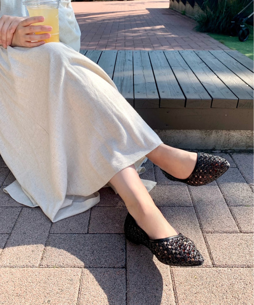 Bridget Birkin(ブリジットバーキン)の「【Bridget Birkin】編みメッシュフラットシューズ(531500)(パンプス・レディース・イエロー/ホワイト/キャメル/ブラック・23.5/24/23/24.5/22.5)」の13枚目の写真
