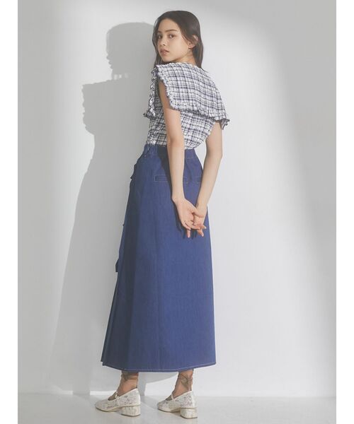 merry jenny（メリージェニー）の「checkスクエアカラーブラウス（シャツ/ブラウス・レディース・ブルー/オフホワイト/ネイビー・FREE）」の10枚目の写真