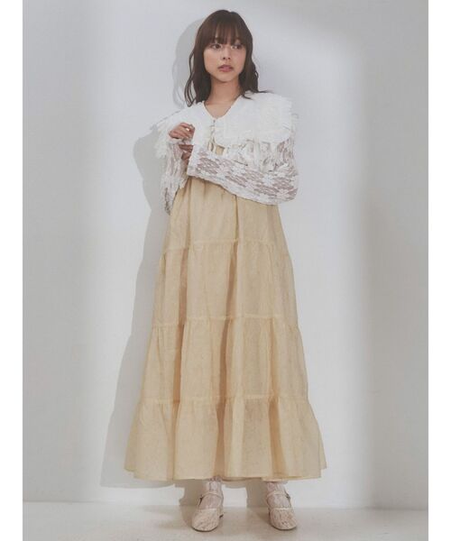 girlish スクエアーカラーブラウス キャメル