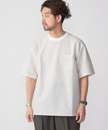 SHIPS | SHIPS: COOLMAX(R) シアサッカー ストライプ クルーネック Tシャツ(Tシャツ/カットソー)