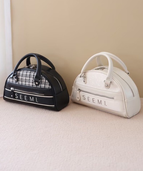 Seemi. byNICECLAUP（ シーミーバイナイスクラップ）の「【 Seemi】Seemi.ボーラーBag（ボストンバッグ・レディース・アイボリー/ブラック・FREE）」の3枚目の写真