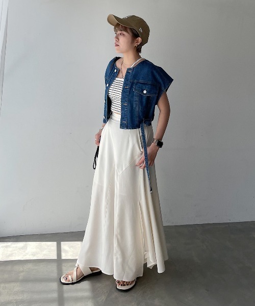 PAGEBOY(ページボーイ)の「リネンライクボリュームスカート(スカート・レディース・オフホワイト/ブルー/ブラック・FREE)」の10枚目の写真