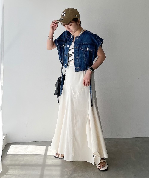 PAGEBOY(ページボーイ)の「リネンライクボリュームスカート(スカート・レディース・オフホワイト/ブルー/ブラック・FREE)」の13枚目の写真