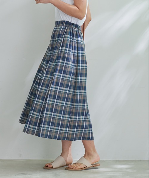 Arnold Palmer（アーノルドパーマー）の「マドラスチェック フレアスカート（スカート・レディース・ブラウン系その他/オレンジ系その他/イエロー系その他/ブルー系その他・M/L/S）」の9枚目の写真