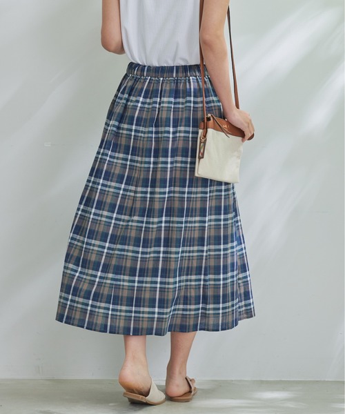 Arnold Palmer（アーノルドパーマー）の「マドラスチェック フレアスカート（スカート・レディース・ブラウン系その他/オレンジ系その他/イエロー系その他/ブルー系その他・M/L/S）」の11枚目の写真