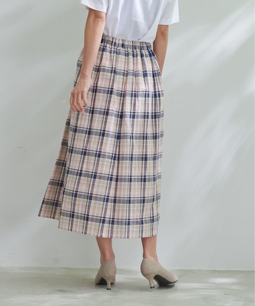 Arnold Palmer（アーノルドパーマー）の「マドラスチェック フレアスカート（スカート・レディース・ブラウン系その他/オレンジ系その他/イエロー系その他/ブルー系その他・M/L/S）」の18枚目の写真