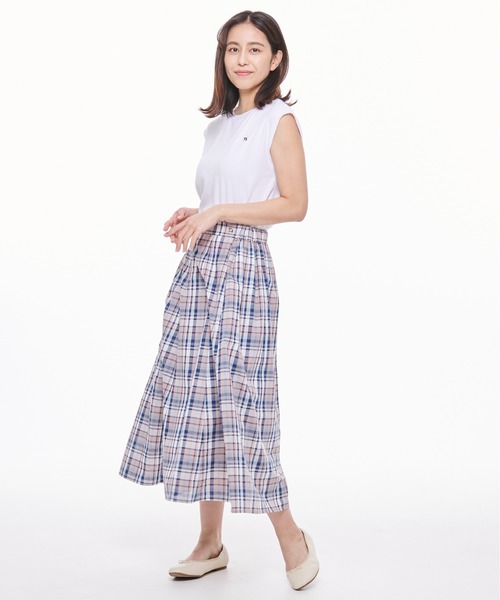 Arnold Palmer（アーノルドパーマー）の「マドラスチェック フレアスカート（スカート・レディース・ブラウン系その他/オレンジ系その他/イエロー系その他/ブルー系その他・M/L/S）」の8枚目の写真