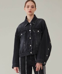 【IHNN/イン】OPEN SLEEVE DENIM JACKET/オープンスリーブデニムジャケット/