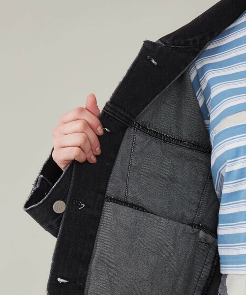 IHNN/イン】OPEN SLEEVE DENIM JACKET/オープンスリーブデニム