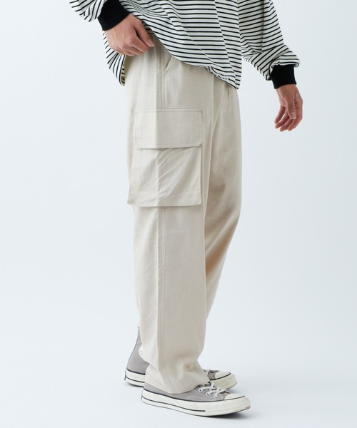 CIAOPANIC TYPY（チャオパニックティピー）の「リネンレーヨンカーゴパンツ（カーゴパンツ・メンズ・モカ/オフホワイト/ネイビー・LARGE/MEDIUM）」の8枚目の写真