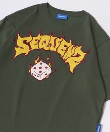 SEQUENZ（シークエンズ）の「SEQUENZ/シークエンズ ビックシルエット ダイス ファイヤーボール プリント 刺繍 半袖Tシャツ レディース メンズ（Tシャツ/カットソー・メンズ）」