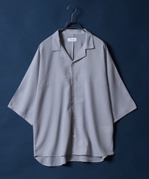 Amunzen Oversized Dolman Sleeve Open Collar Shirt/梨地 オーバーサイズ ドルマンスリーブ オープンカラーシャツ