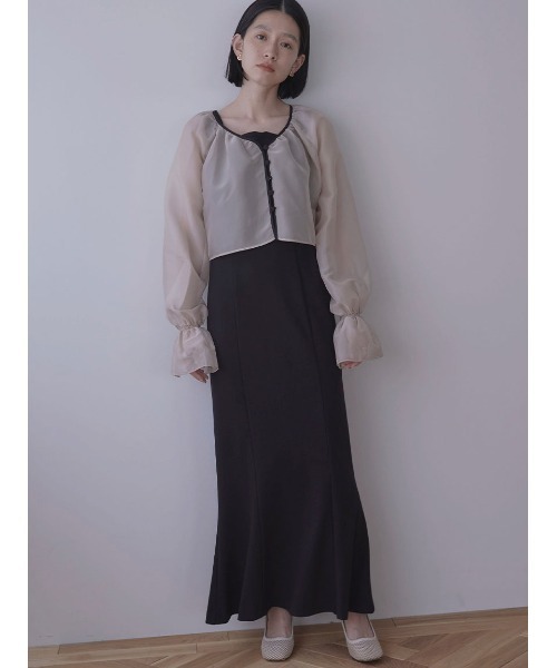 Stylevoice for xxx（スタイルヴォイスフォー）の「3WAYシアーボレロセットドレス（ドレス・レディース・ブラック/ミント/ブラウン・FREE）」の4枚目の写真
