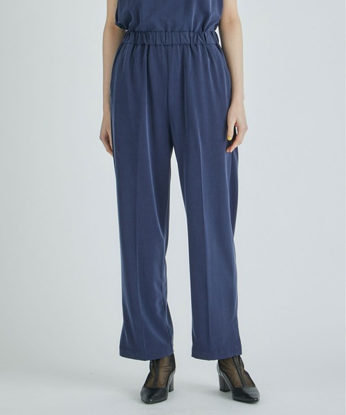 08sircus（ゼロエイトサーカス）の「【08sircus/ゼロハチサーカス】Cupro jersey slit easy pants/キュプラジャージースリットイージーパンツ（その他パンツ・レディース・ミント/ネイビー/ブラック・0/1）」の3枚目の写真