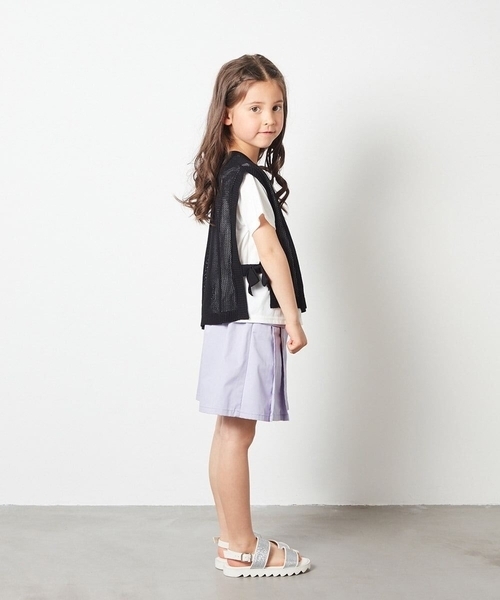 a.v.v（アーヴェヴェ）の「[140-150]【2点セット】サイドリボンメッシュニットベストセット（ベスト・キッズ・ブラック/アイボリー・140/150）」の10枚目の写真