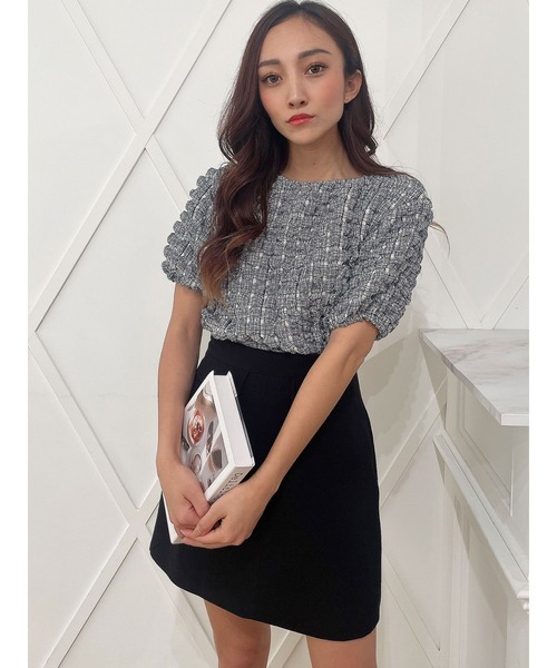 DURAS(デュラス)の「ワッフル袖ボリュームカットソー(Tシャツ/カットソー・レディース・チェック/アイボリー/イエロー・FREE)」の4枚目の写真