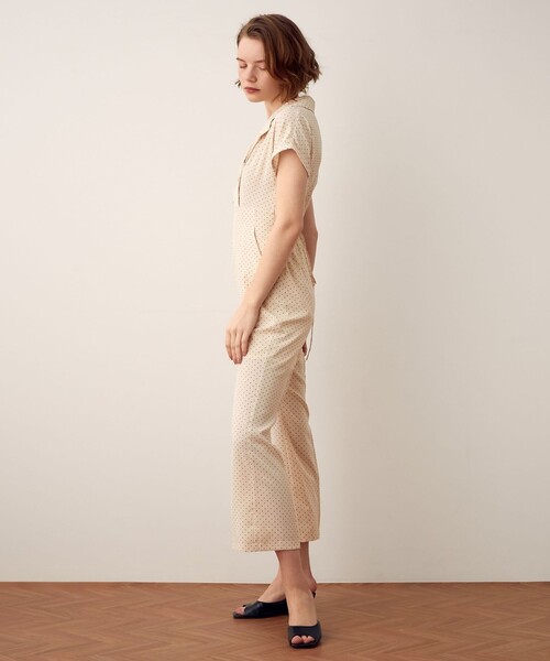 DEICY（デイシー）の「ドットオープンカラーオールインワン（つなぎ/オールインワン・レディース・アイボリー/ブラック・0/1）」の4枚目の写真