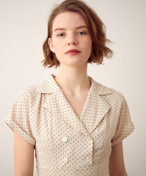 DEICY（デイシー）の「ドットオープンカラーオールインワン（つなぎ/オールインワン・レディース・アイボリー/ブラック・0/1）」の7枚目の写真