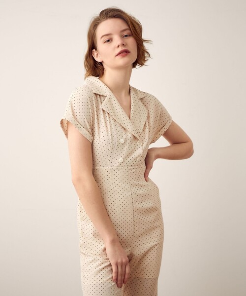 DEICY（デイシー）の「ドットオープンカラーオールインワン（つなぎ/オールインワン・レディース・アイボリー/ブラック・0/1）」の16枚目の写真