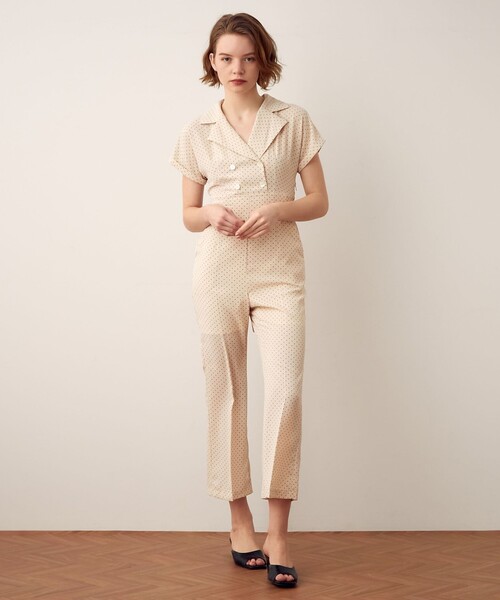 DEICY（デイシー）の「ドットオープンカラーオールインワン（つなぎ/オールインワン・レディース・アイボリー/ブラック・0/1）」の19枚目の写真