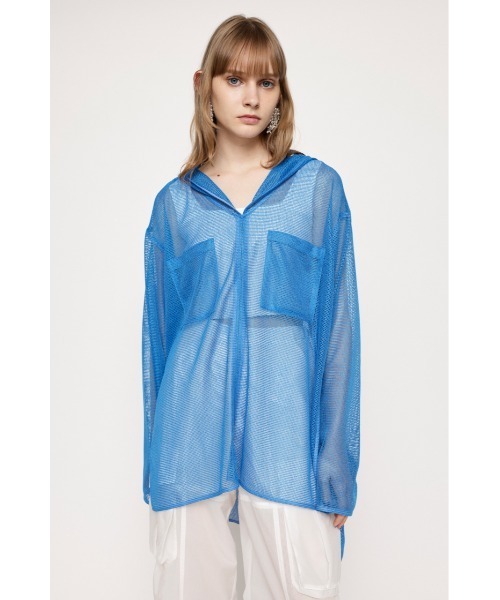 フェトウス FOTUS ダブルジップ メッシュ フーデッド 半袖 ブルゾン SLY（スライ）の「HOODED MESH BLOUSE フーデッド メッシュ