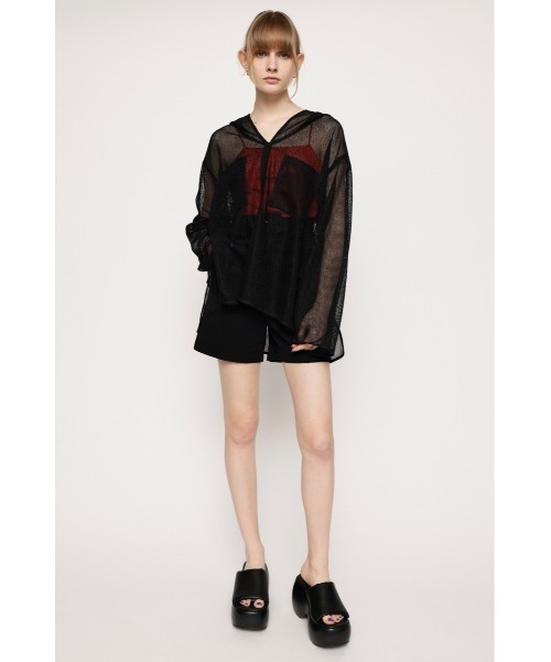 SLY（スライ）の「HOODED MESH BLOUSE フーデッド メッシュ