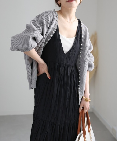 ap retro（アプレトロ）の「シアークリンクルワンピース / バックリボン（ワンピース・レディース・グリーン/ブラック/ブルー/オフホワイト・FREE）」の2枚目の写真