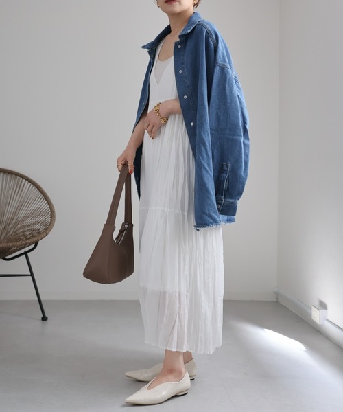 ap retro（アプレトロ）の「シアークリンクルワンピース / バックリボン（ワンピース・レディース・グリーン/ブラック/ブルー/オフホワイト・FREE）」の15枚目の写真