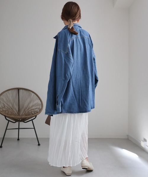 ap retro（アプレトロ）の「シアークリンクルワンピース / バックリボン（ワンピース・レディース・グリーン/ブラック/ブルー/オフホワイト・FREE）」の18枚目の写真