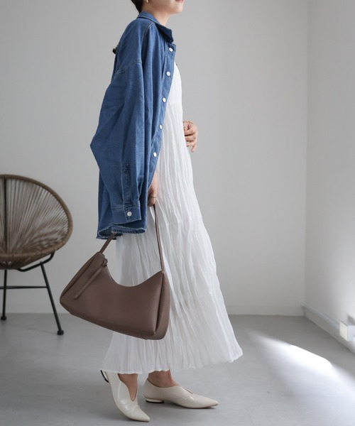 ap retro（アプレトロ）の「シアークリンクルワンピース / バックリボン（ワンピース・レディース・グリーン/ブラック/ブルー/オフホワイト・FREE）」の19枚目の写真