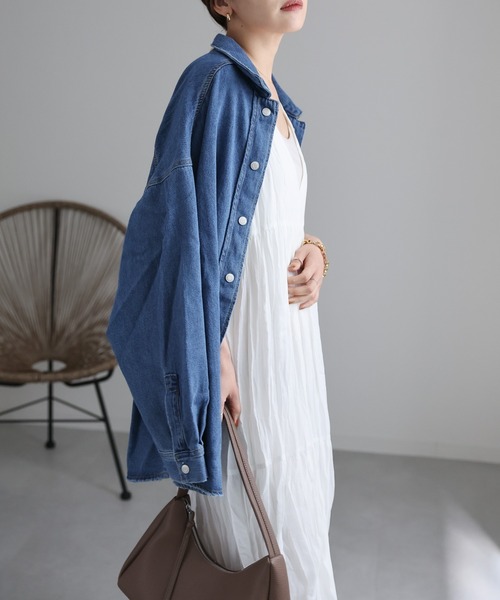 ap retro（アプレトロ）の「シアークリンクルワンピース / バックリボン（ワンピース・レディース・グリーン/ブラック/ブルー/オフホワイト・FREE）」の11枚目の写真