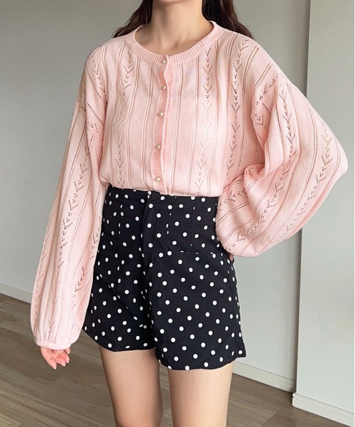 apres jour by あかちゃす（アプレジュールバイアカチャス）の「【あかちゃすコラボアイテム】コットンレースフリルニットカーデ【ZOZOTOWN限定アイテム】（カーディガン/ボレロ・レディース・グレー/レッド/ピンク・フリー/X-LARGE）」の10枚目の写真