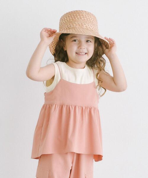 green label relaxing(グリーンレーベルリラクシング)の「TJ テレコノースリ×キャミソール セット 110cm-130cm(Tシャツ/カットソー・キッズ・シャーベット/ライトブルー・S130/XS110)」の1枚目の写真