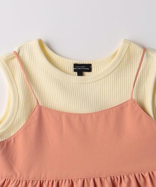 green label relaxing(グリーンレーベルリラクシング)の「TJ テレコノースリ×キャミソール セット 110cm-130cm(Tシャツ/カットソー・キッズ・シャーベット/ライトブルー・S130/XS110)」の5枚目の写真