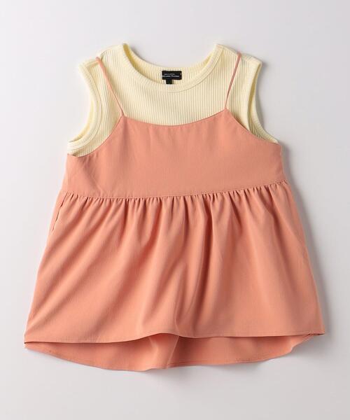 green label relaxing(グリーンレーベルリラクシング)の「TJ テレコノースリ×キャミソール セット 110cm-130cm(Tシャツ/カットソー・キッズ・シャーベット/ライトブルー・S130/XS110)」の15枚目の写真