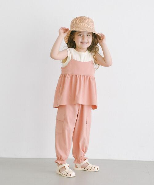 green label relaxing(グリーンレーベルリラクシング)の「TJ テレコノースリ×キャミソール セット 110cm-130cm(Tシャツ/カットソー・キッズ・シャーベット/ライトブルー・S130/XS110)」の7枚目の写真